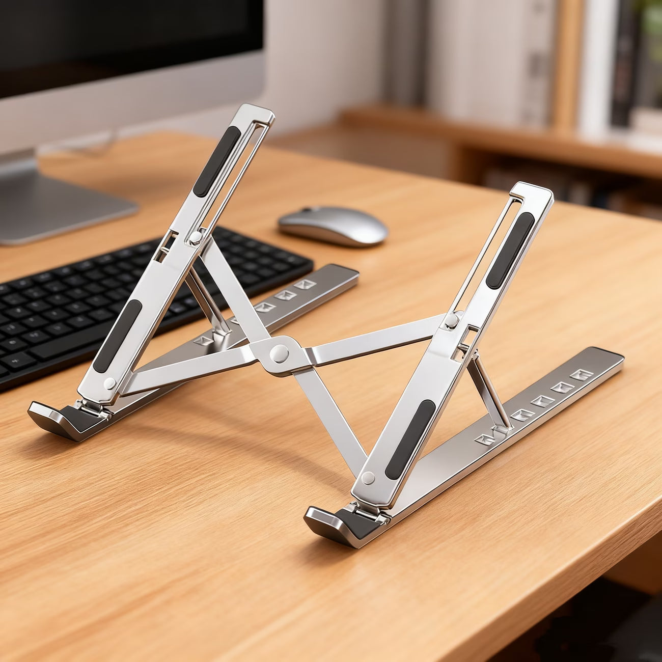 Aluminium Laptop Stand Silver & Black With Detachable Single & Dual Fan Stand For Laptop