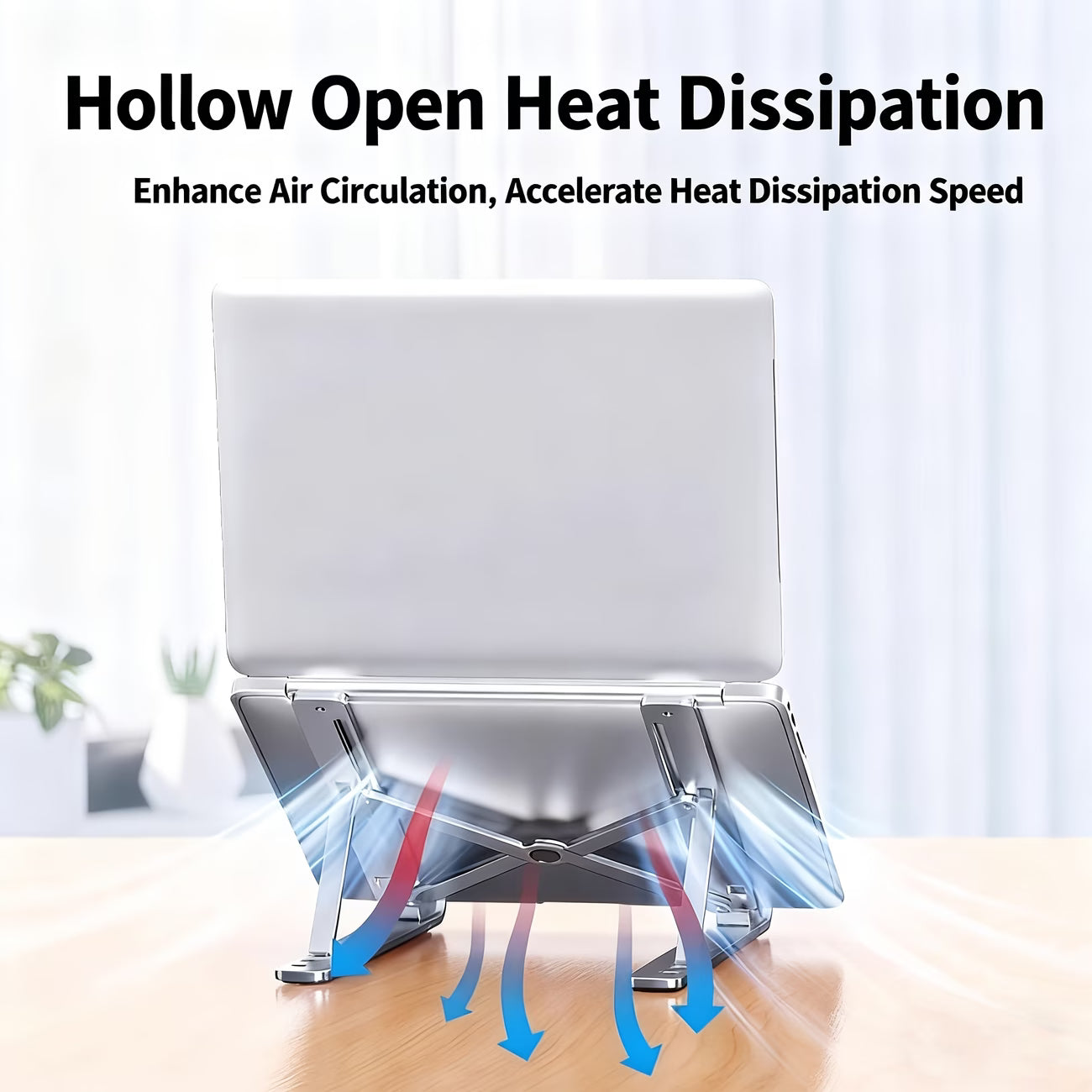 Aluminium Laptop Stand Silver & Black With Detachable Single & Dual Fan Stand For Laptop