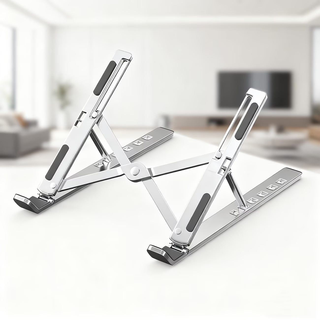 Aluminium Laptop Stand Silver & Black With Detachable Single & Dual Fan Stand For Laptop